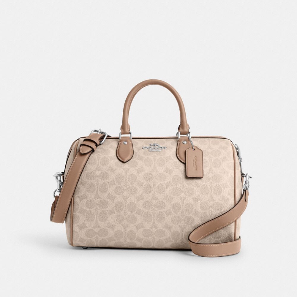 

Большая сумка-портфель Rowan COACH, серебряный/песочный/серо-коричневый