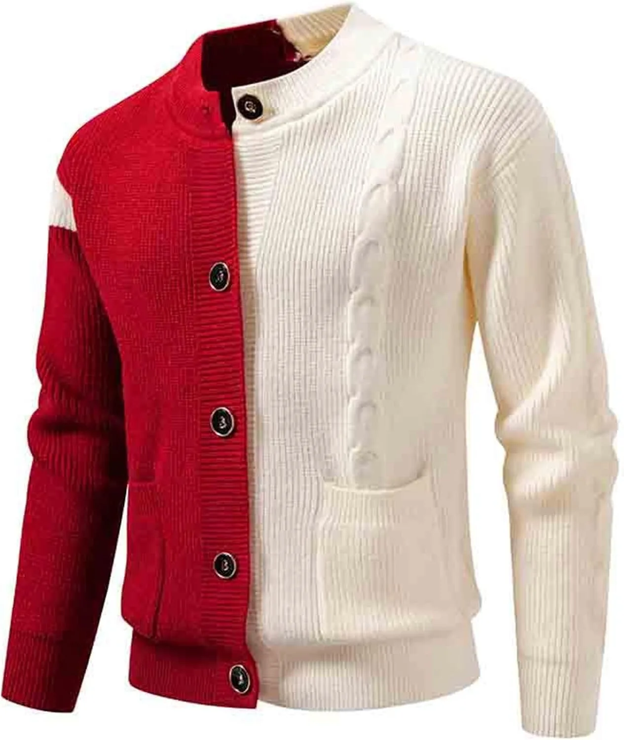 

Мужской кардиган с пуговицами, длинными рукавами и карманами