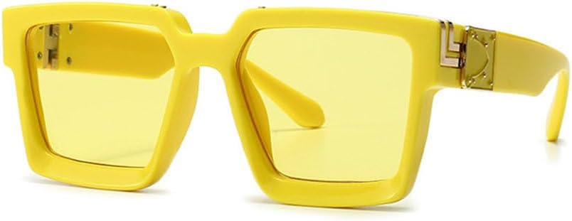 

Ретро солнцезащитные очки для женщин, летние модели, конфетные цвета, модные серебристые зеркальные очки, мужские очки с защитой от УФ-излучения UV400 HYYZZC, Yellow Yellow