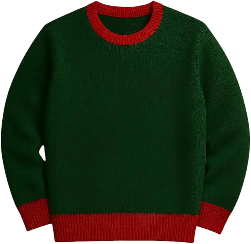 

Мягкий и уютный вязаный свитер Unisex с контрастными манжетами для повседневной носки или праздников Grewear