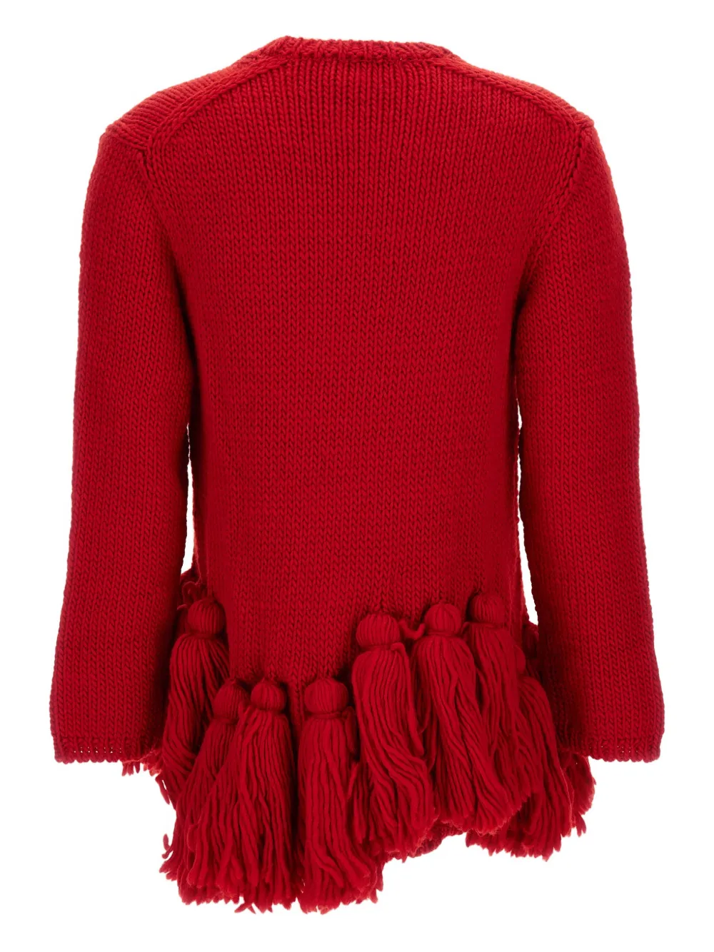 Свитер с бахромой и кисточками COMME DES GARCONS, красный — фото 2