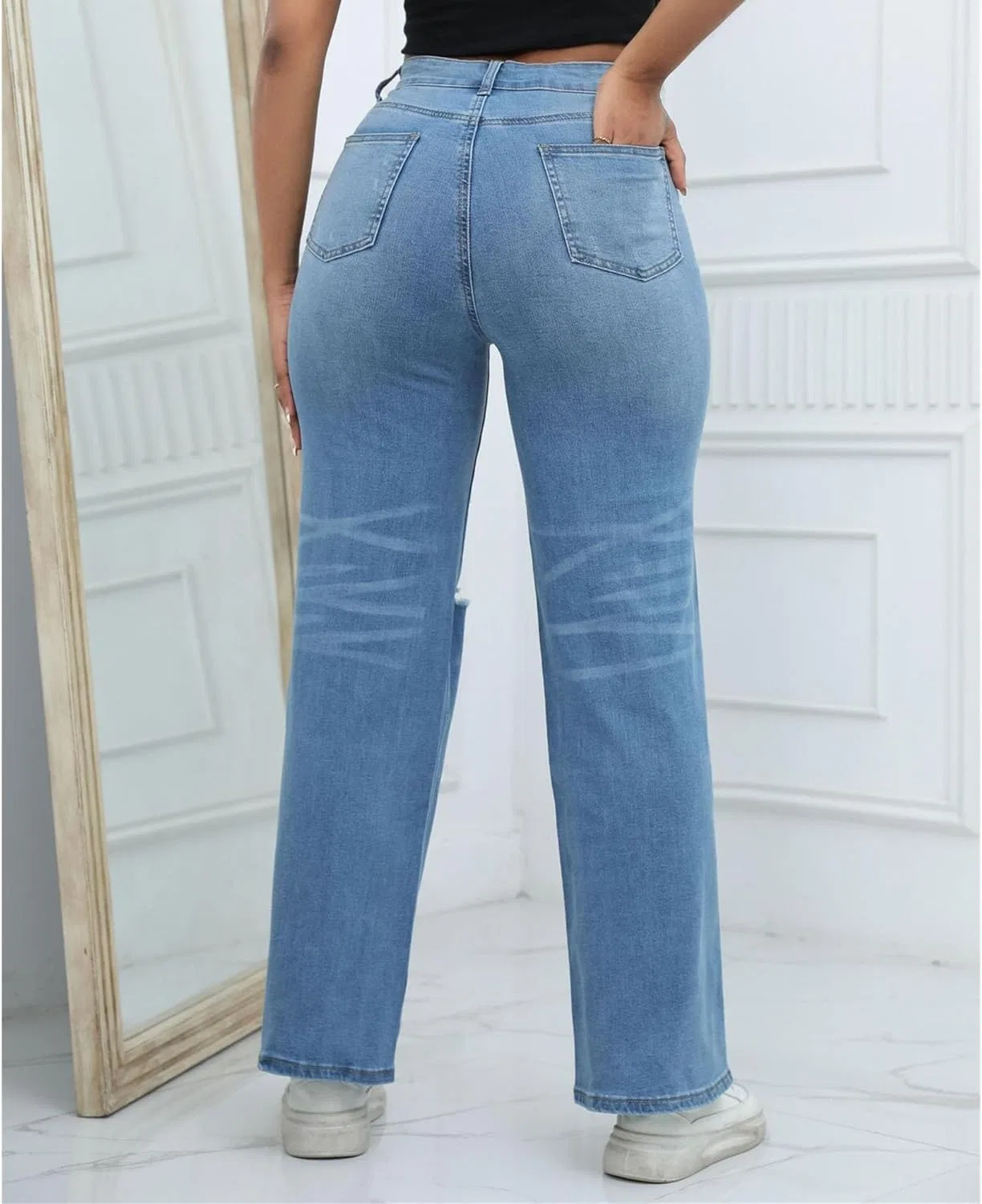 Джинсы клеш Light Blue, Women's Fashion — фото 4