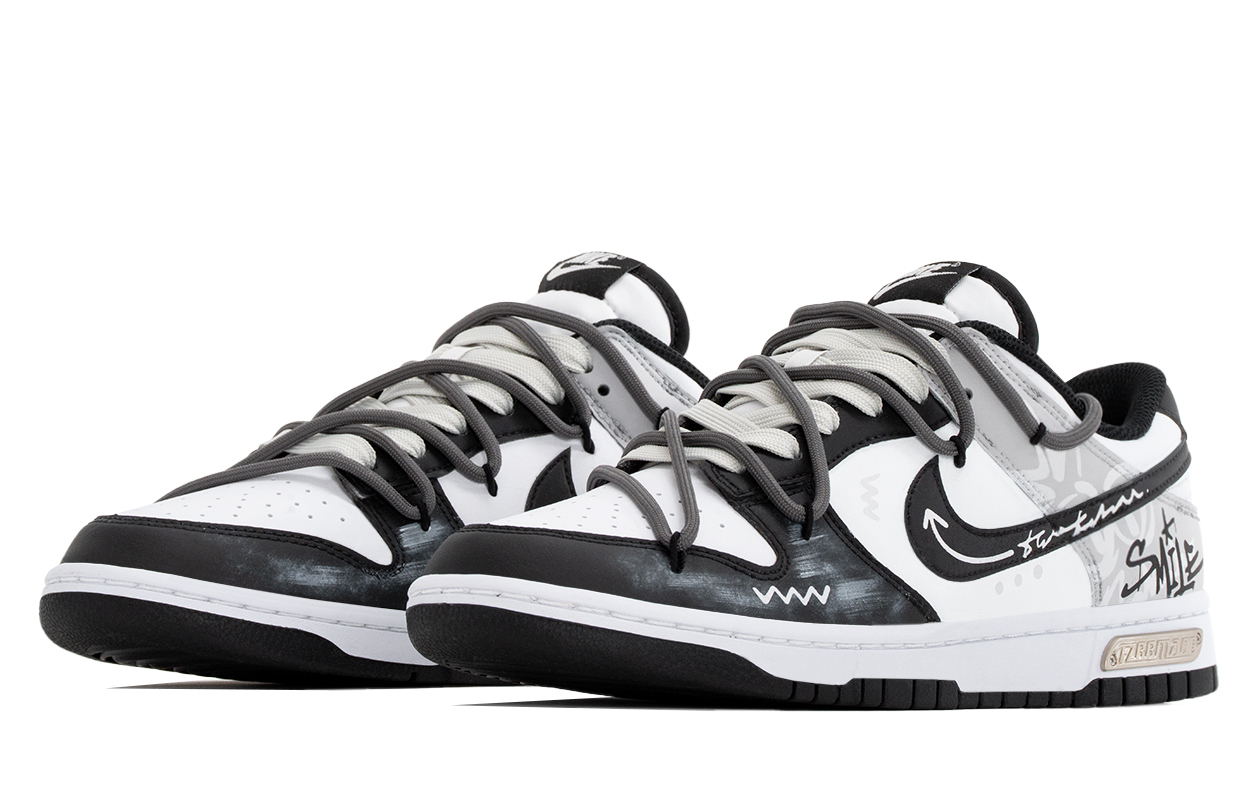 Nike Кроссовки для скейтбординга Dunk Graffiti Empire Abrasion Resistant Slip Resistant низкие мужские черно-серые — фото 4