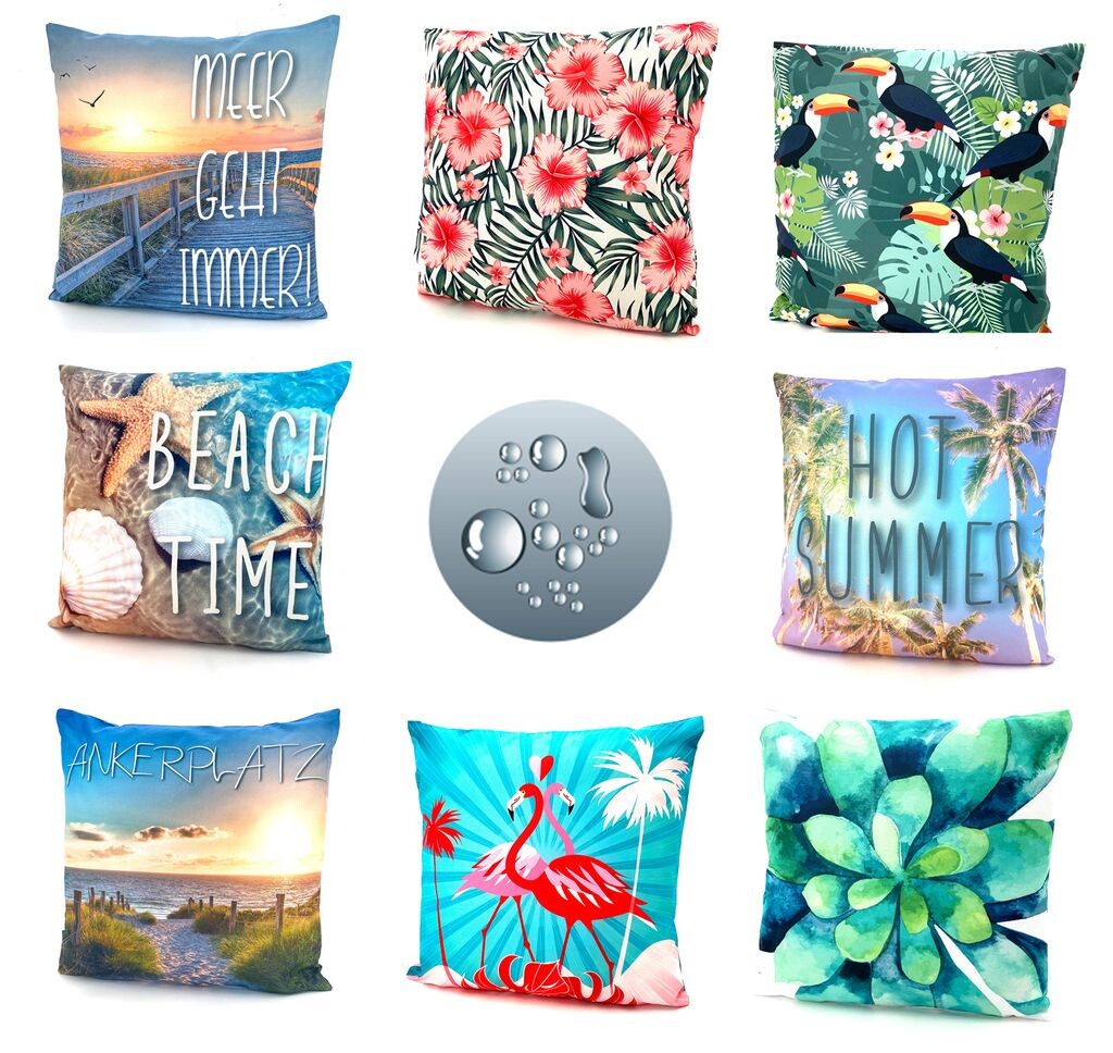 

Heimtexland уличная подушка с наполнителем садовая декоративная подушка 45x45 грязе- и водоотталкивающая декоративная подушка напольная тип688 пара фламинго