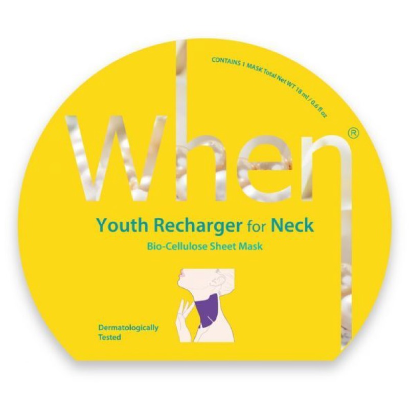 

Биоцеллюлозная тканевая маска для шеи с экстрактом жемчуга youth recharger for neck premium bio-cellulose sheet mask When, количество 1 шт.