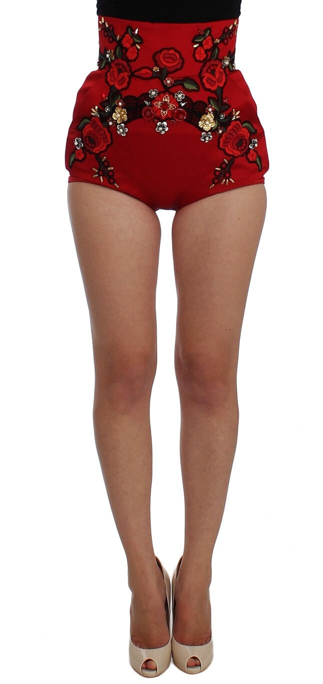 

Dolce & Gabbana Enchanted Sicily женские шелковые шорты, красный
