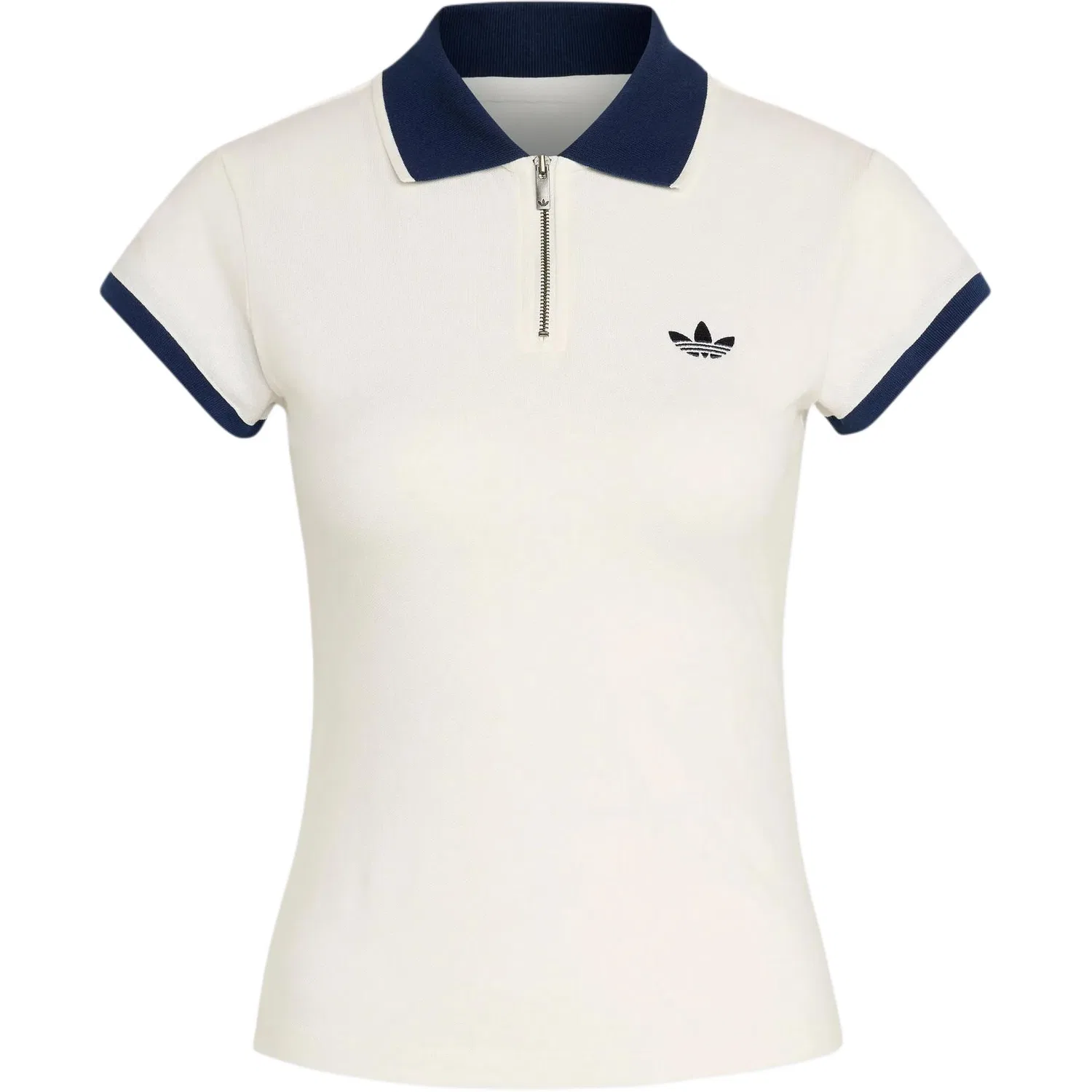 Поло с рифленой тканью Adidas Originals белое/темно-синий