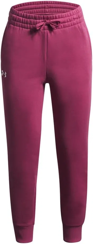 Спортивные флисовые брюки Under Armour Girls Rival, (659) Fuchsia Dusk//White