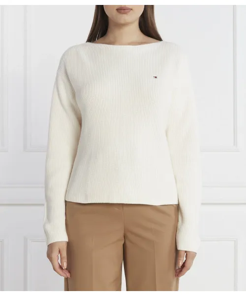 

Свитер с открытым швом Regular fit Tommy Hilfiger, белый