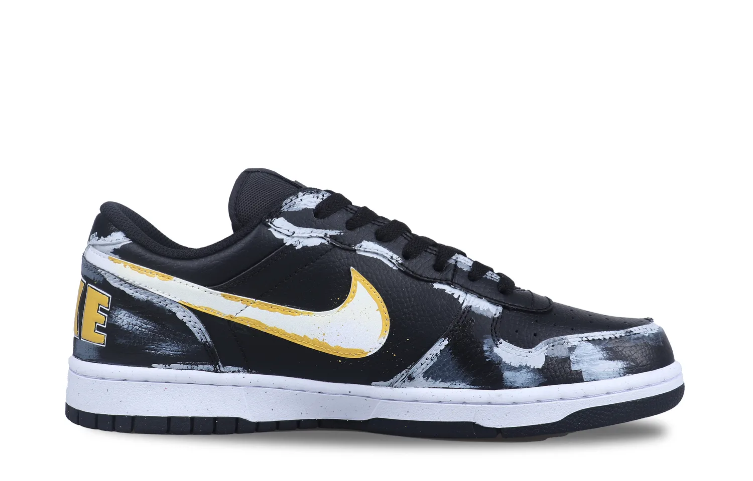 Nike Кроссовки для скейтбординга Big Abrasion Resistant Low Top мужские черные желтые — фото 4