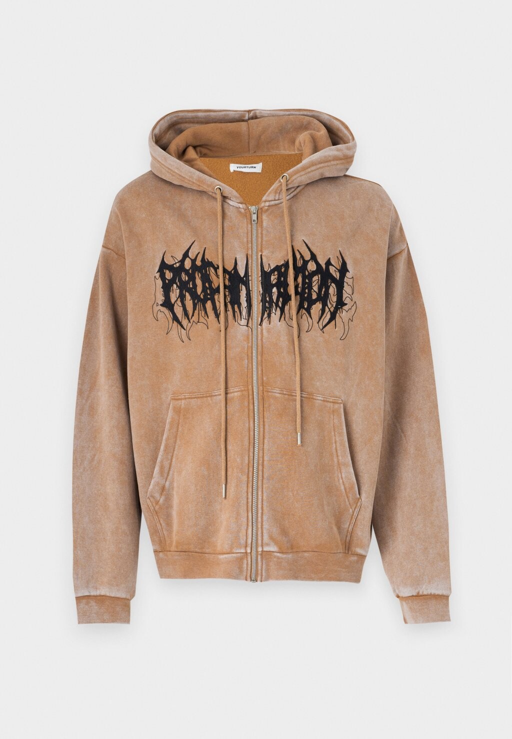 

Толстовка на молнии WASHED ZIP-HOODIE UNISEX YOURTURN, коричневый