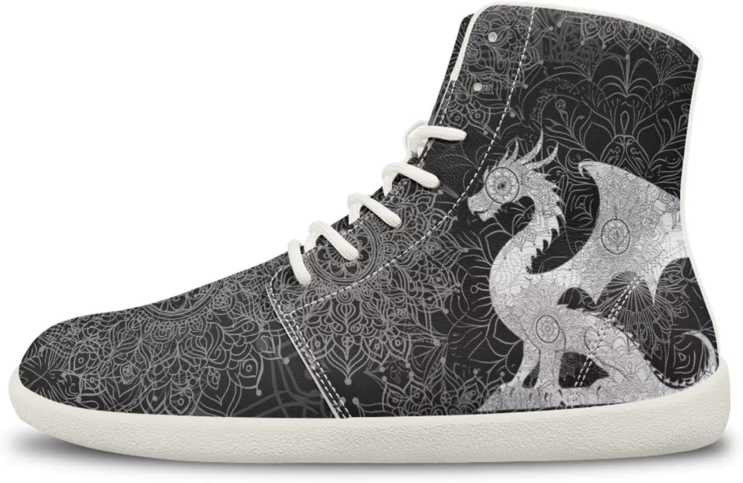 Мужские кроссовки Dragon Print для бега, слипоны, высокие, для ходьбы, занятий в спортзале, тенниса и спорта Ecaestolph, черный — фото 2