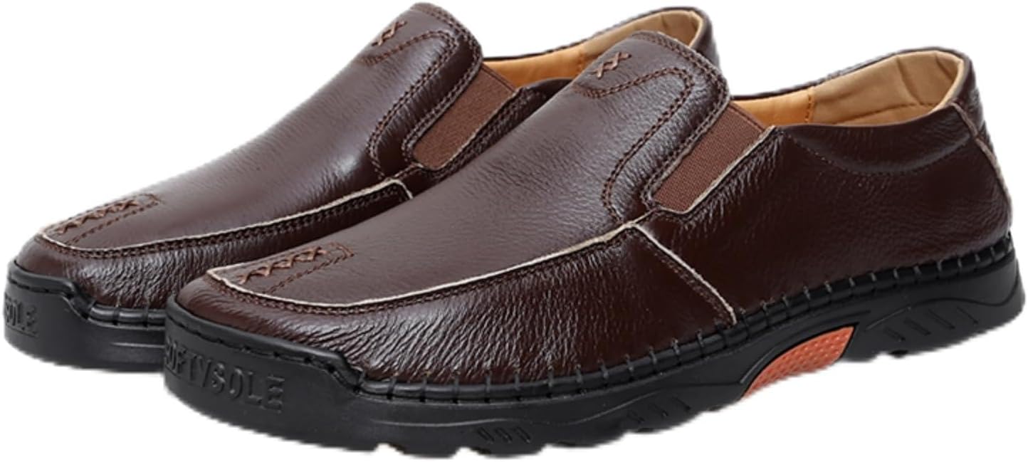 

Мужские мокасины без шнурков - мягкие, легкие, дышащие и удобные, идеально подходят для ежедневных прогулок, дел по дому и повседневного образа- легко надеваются для стиля на ходу Aokisx, коричневый