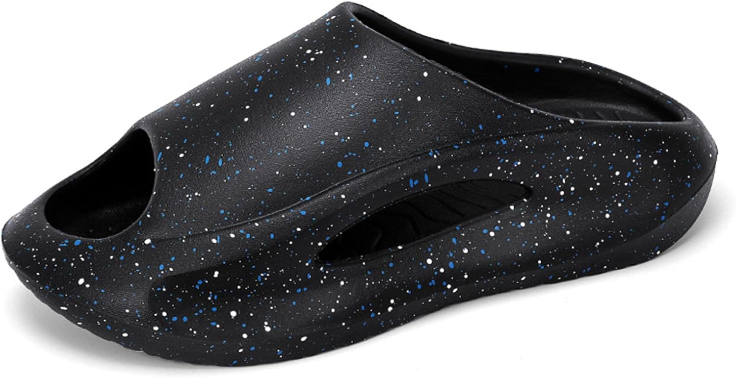 

LNERIP Унисекс Шлепацы, супер мягкие, противоскользящие, с подушечками, для женщин и мужчин, с толстой подошвой, летние шлепанцы на платформе, повседневные пляжные сандалии, черный