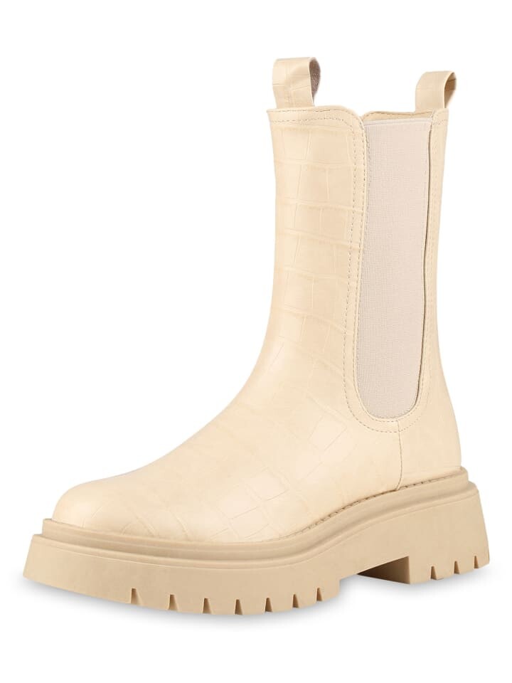 Сапоги VAN HILL Plateau Penelope, цвет beige kroko