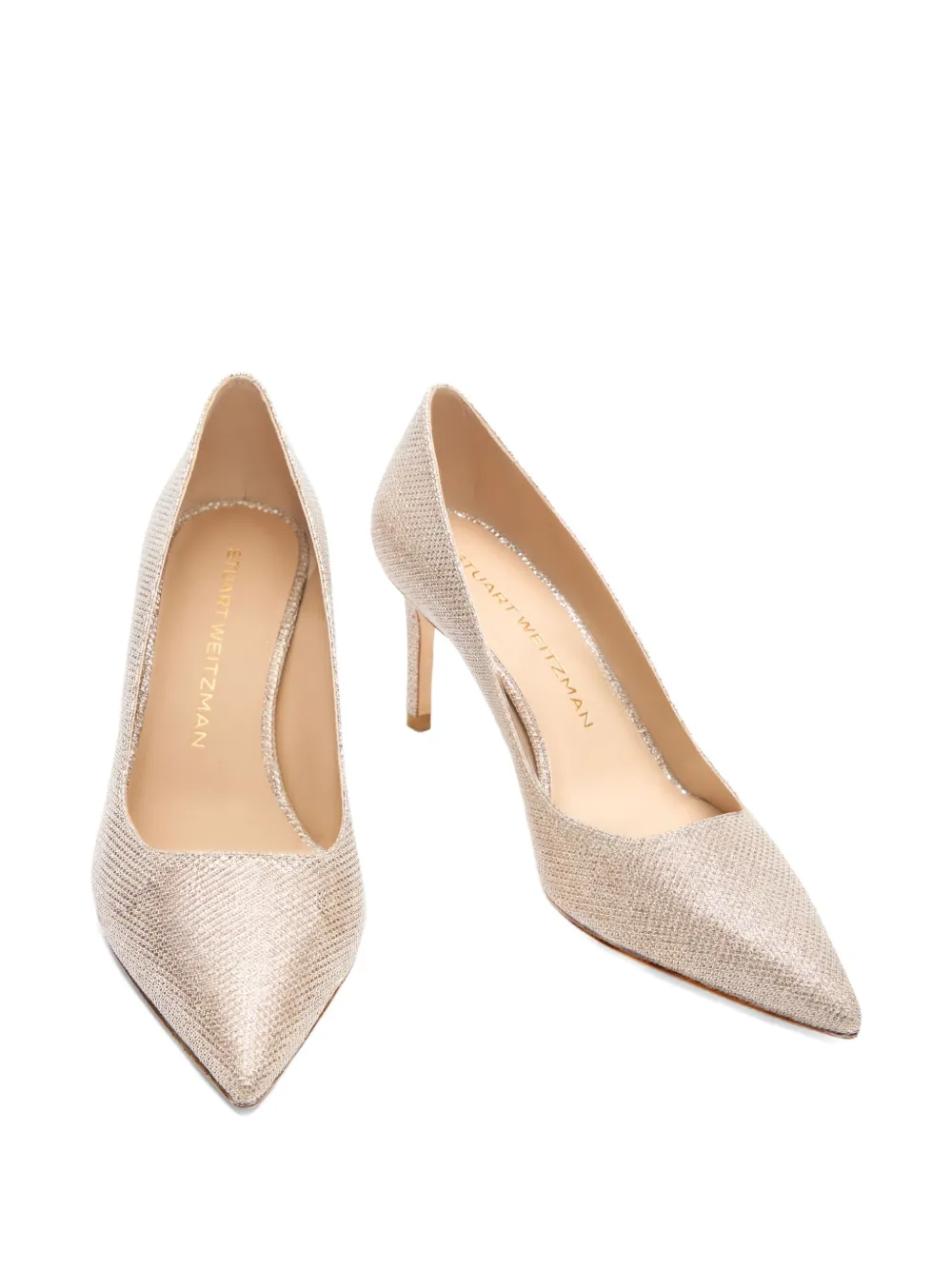 Туфли Stuart Power 75 с заостренным носком и блестками Stuart Weitzman, нейтральный — фото 3