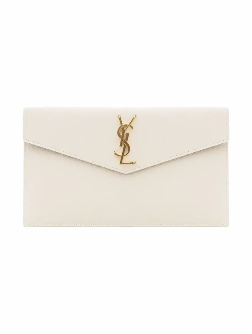 

Кожаный клатч Uptown Saint Laurent, белый