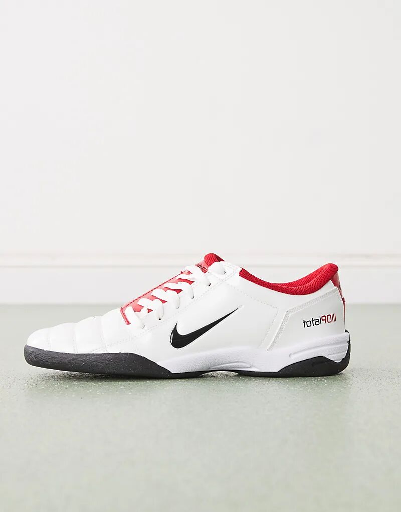 Кроссовки унисекс Nike T90 белого и красного цветов — фото 2