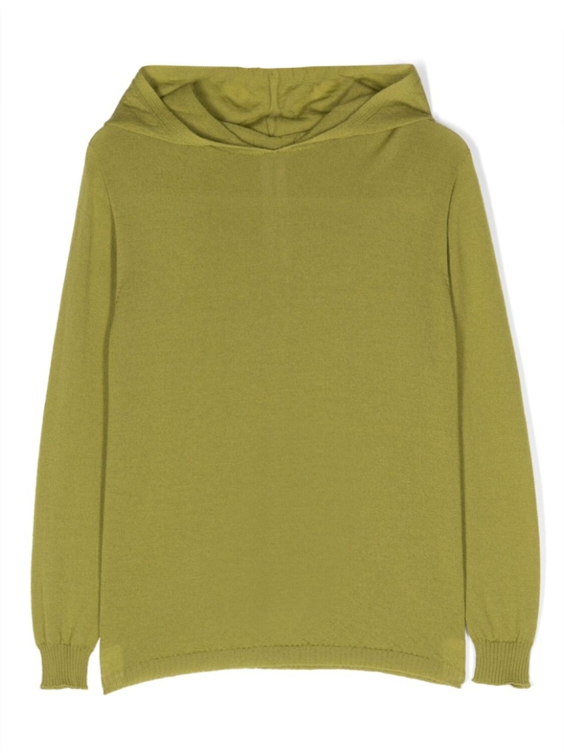 

Джемпер из натуральной шерсти с капюшоном Rick Owens Kids, зеленый