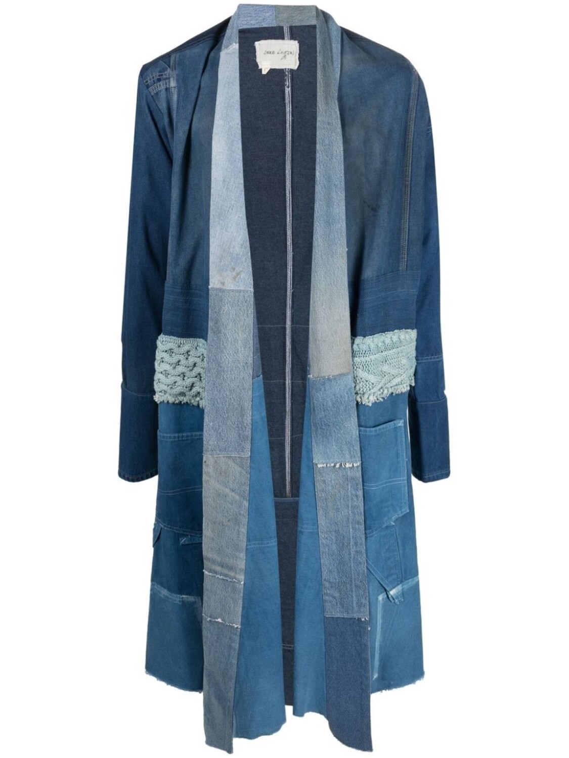

Greg Lauren пальто в технике пэчворк, синий