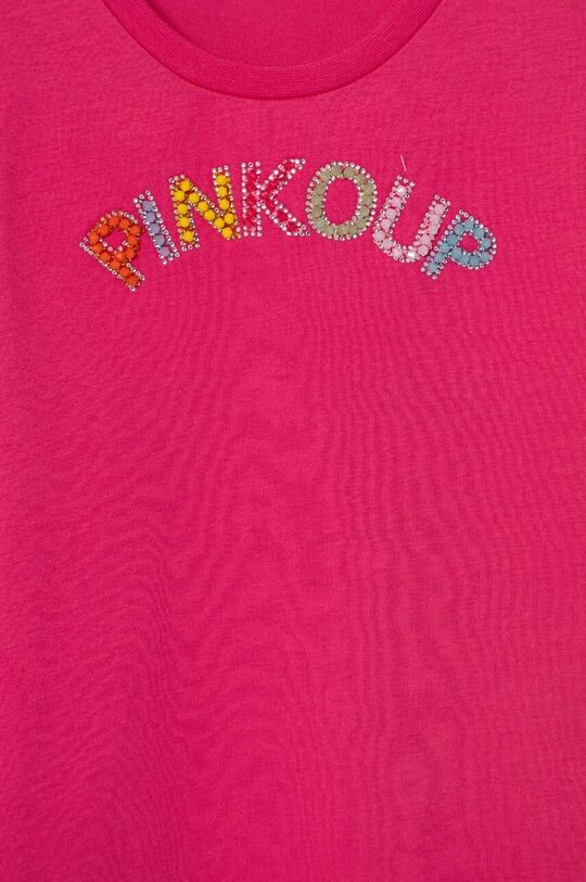 Pinko Up Детская хлопковая футболка, розовый — фото 3