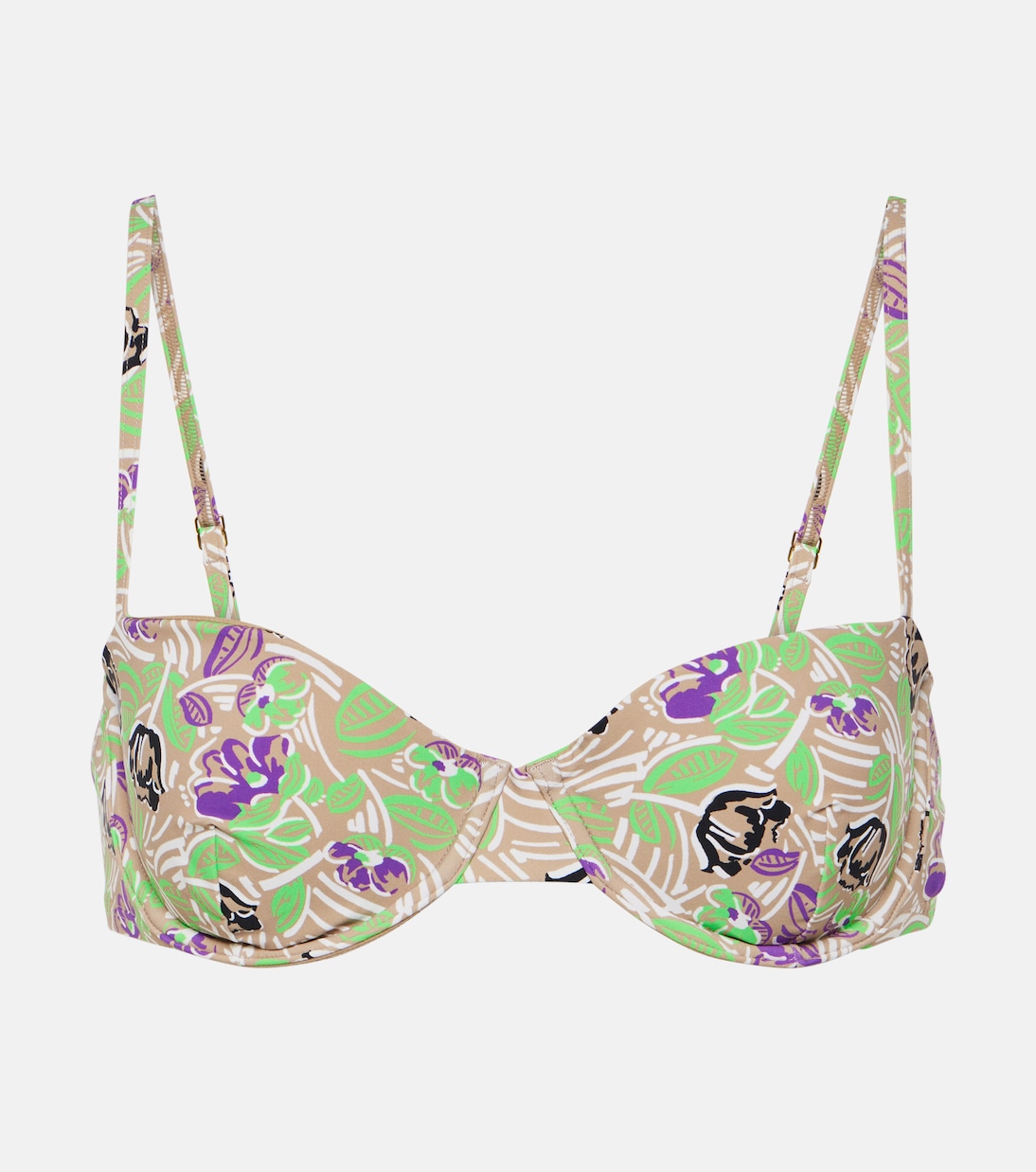 

Верх бикини с цветочным принтом Tory Burch, Green Scribble Floral