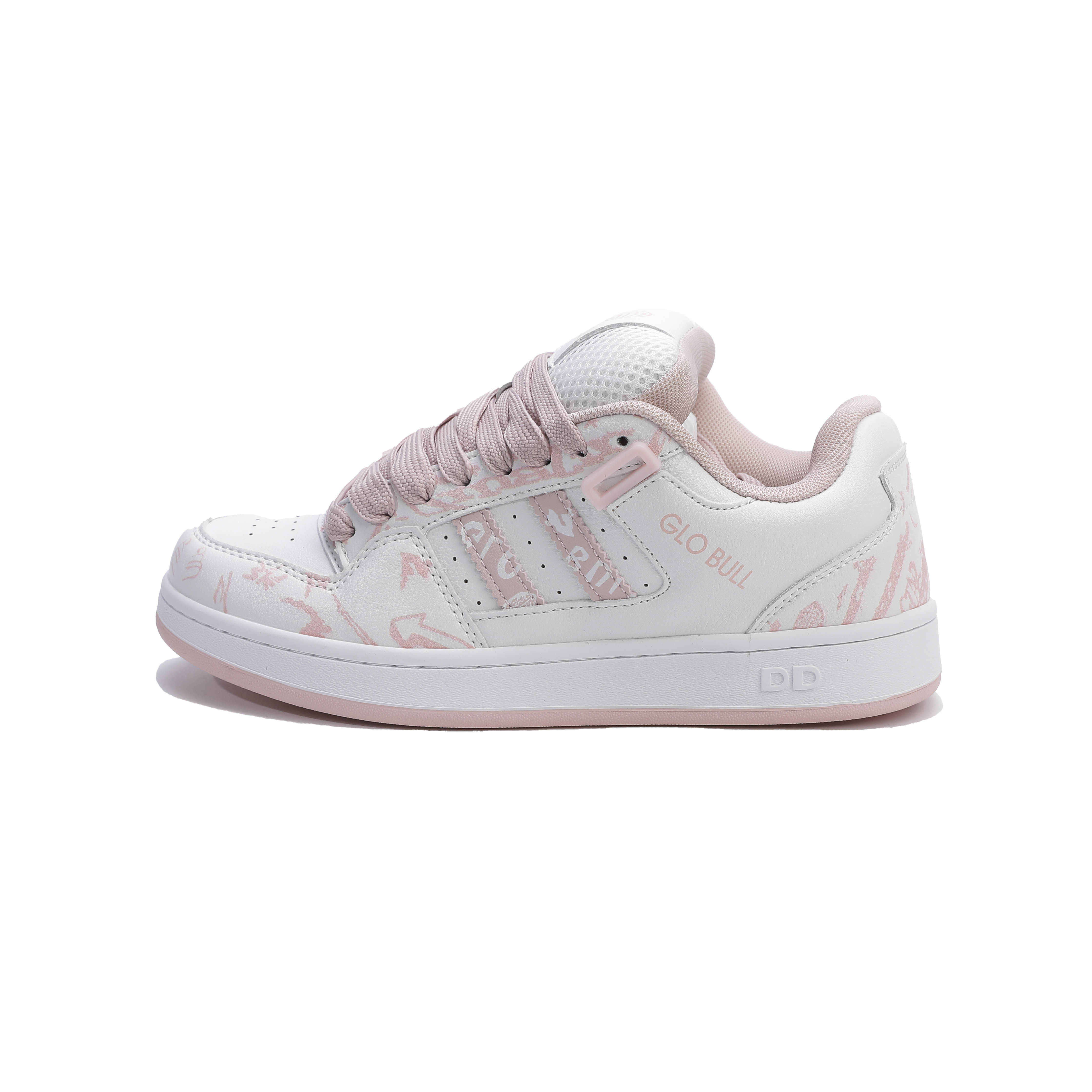 

Кроссовки GLO BULL Skateboarding Shoes Unisex Low-top Pink, цвет Pink and white graffiti