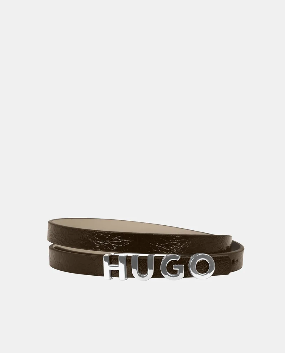 

Женский кожаный ремень HUGO с логотипом Hugo, коричневый
