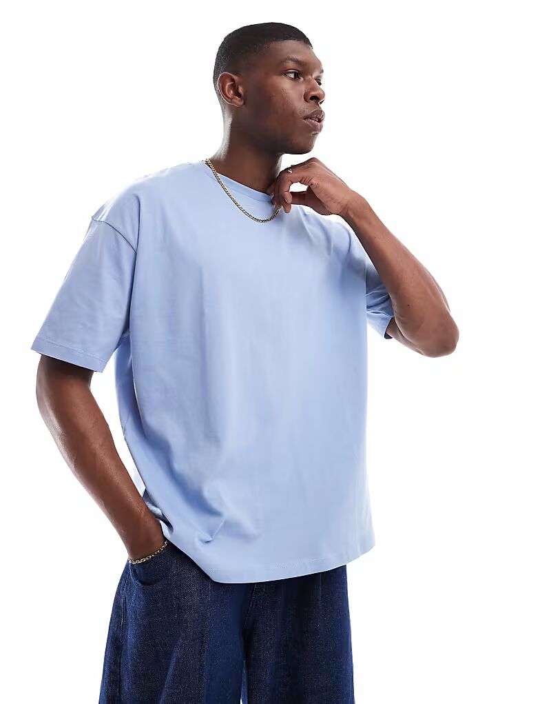 

Футболка оверсайз Essentials синего цвета Asos Design, Синий, Футболка оверсайз Essentials синего цвета Asos Design