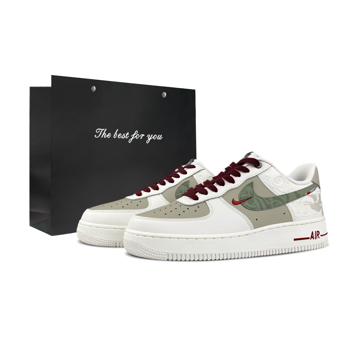 

Air Force 1 BNK Celestial Horse Auspicious Clouds устойчивые к истиранию дышащие низкие скейтборд-кроссовки Unisex Nike, sky horse auspicious cloud-shopping bag