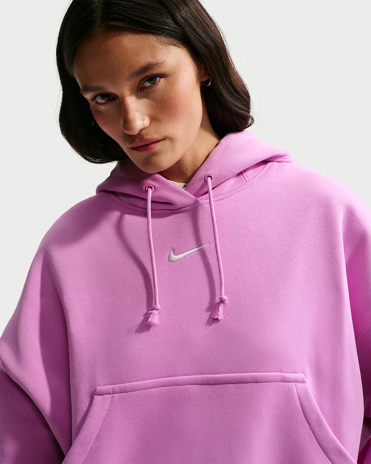 Женский оверсайз-худи Nike Sportswear Phoenix Fleece, Light Magenta/Sail — фото 3
