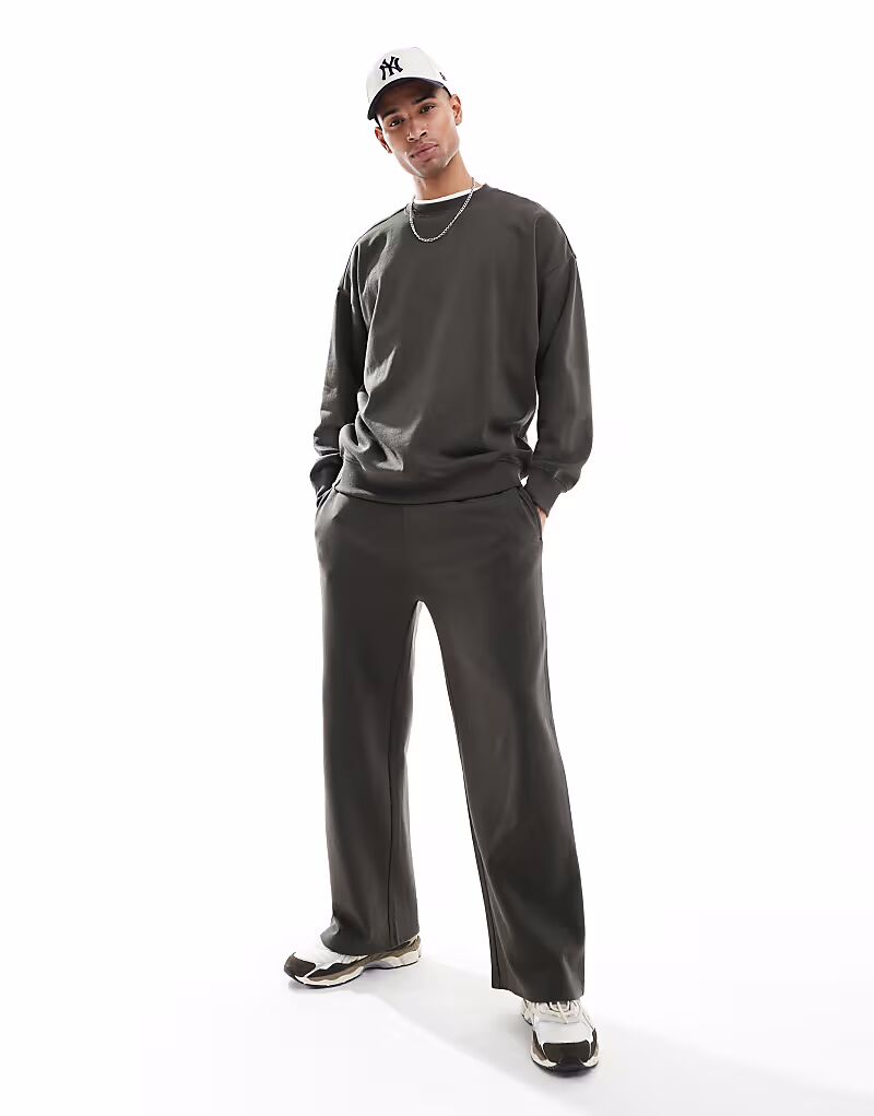 

Широкие джоггеры Threadbare Co-ord в угольном цвете