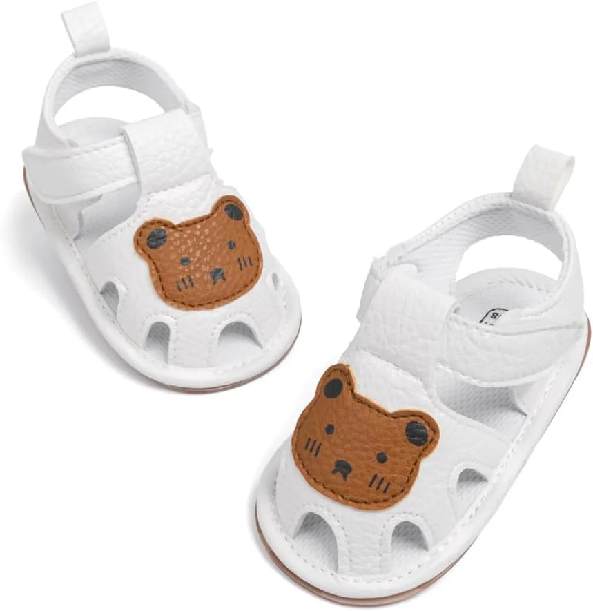 

Сандалии Meckior для малышей, мальчиков и девочек, новорожденные, с нескользящей мягкой резиновой подошвой, открытым носком, для улицы, повседневные летние первые шаги, белый