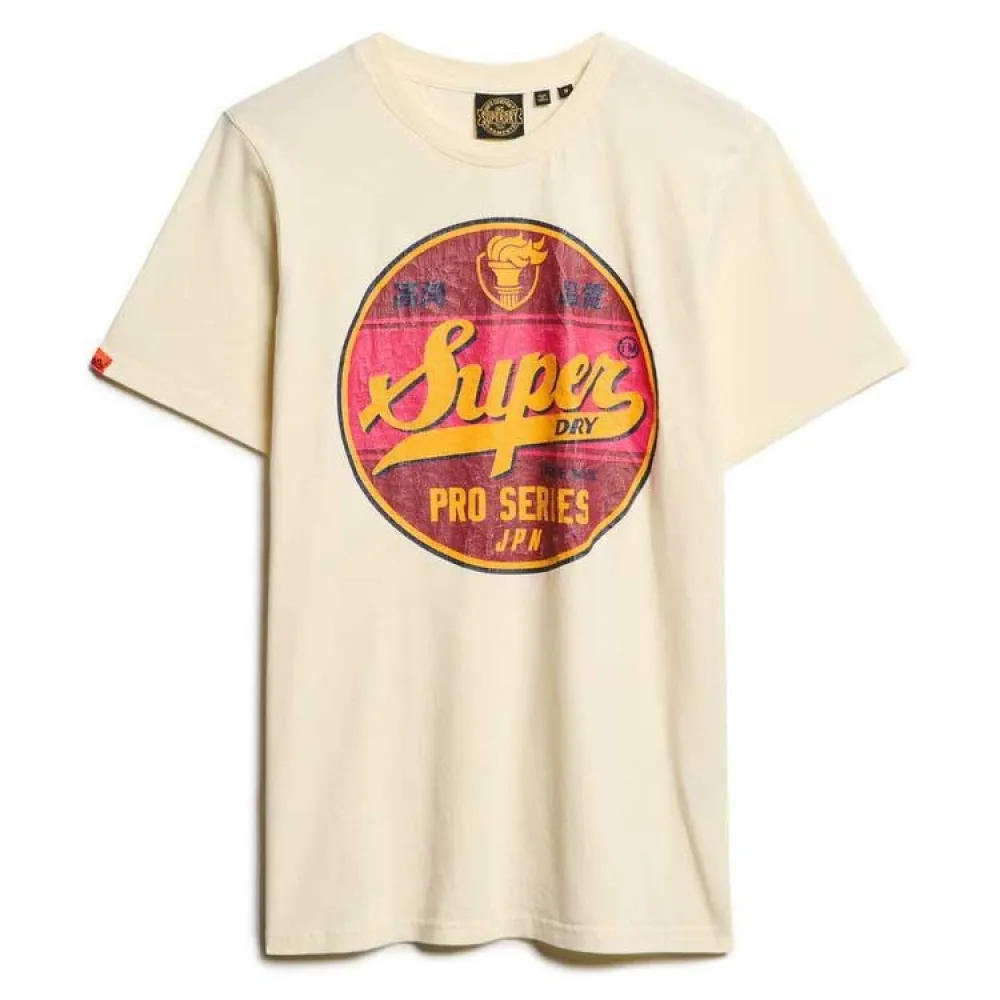 

Футболка с коротким рукавом Superdry Gasoline Graphic Relaxed, бежевый