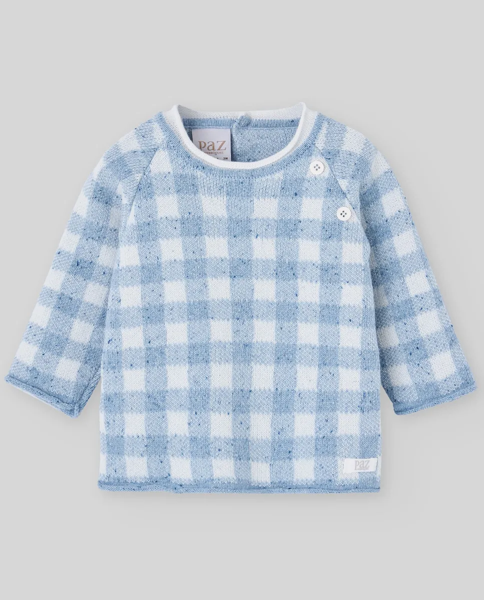 

Кубиковый детский свитер коллекции Deva PAZ Rodríguez, светло-голубой