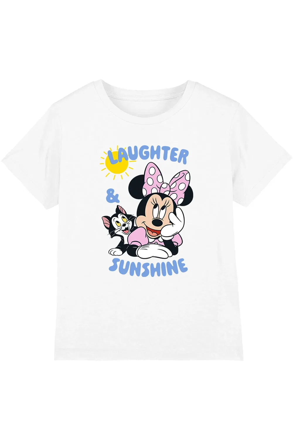 Футболка детская с принтом Minnie And Figaro Disney, белый