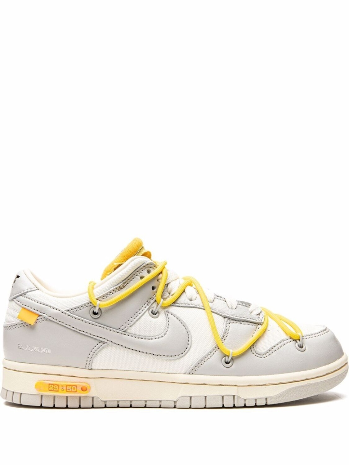 

Кроссовки Nike х Off-White Dunk Low, серый/белый/желтый