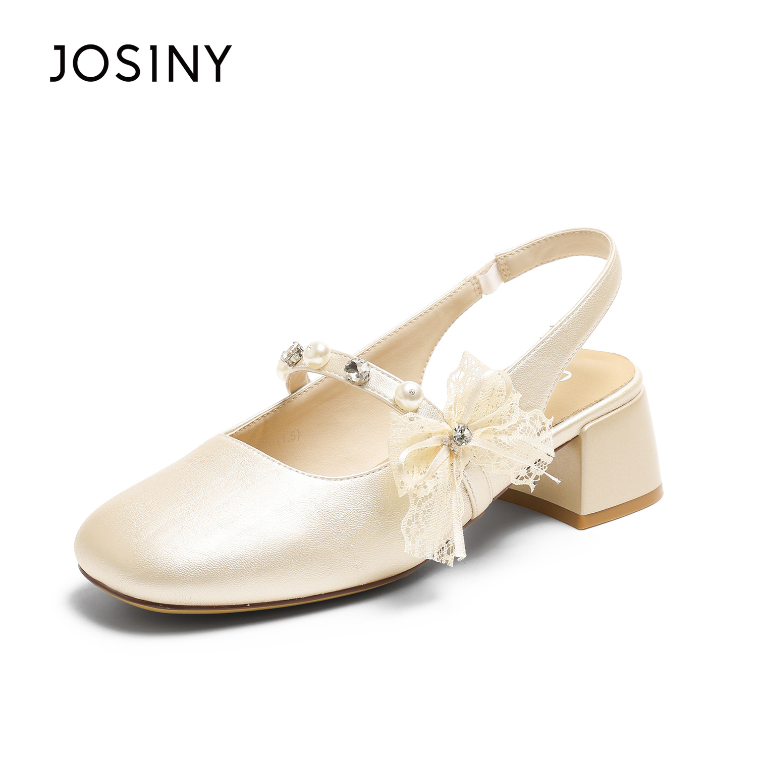 JOSINY Женские сандалии на одной застежке 3,5 см светло-золотистые, цвет Light Gold — фото 2