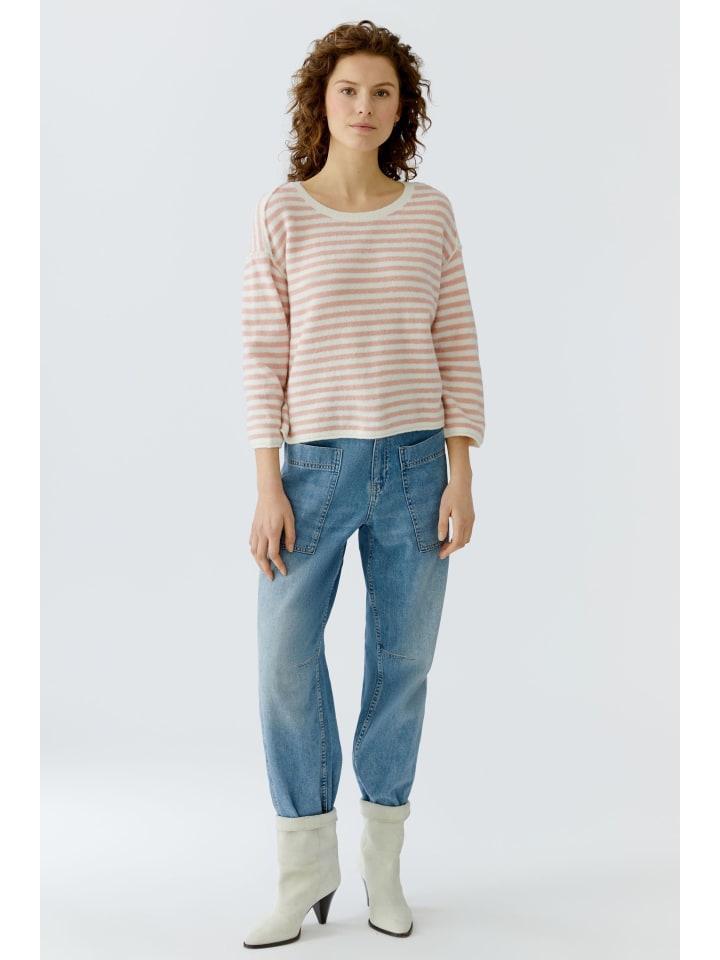 

Oui Полосатый свитер бело-красного цвета