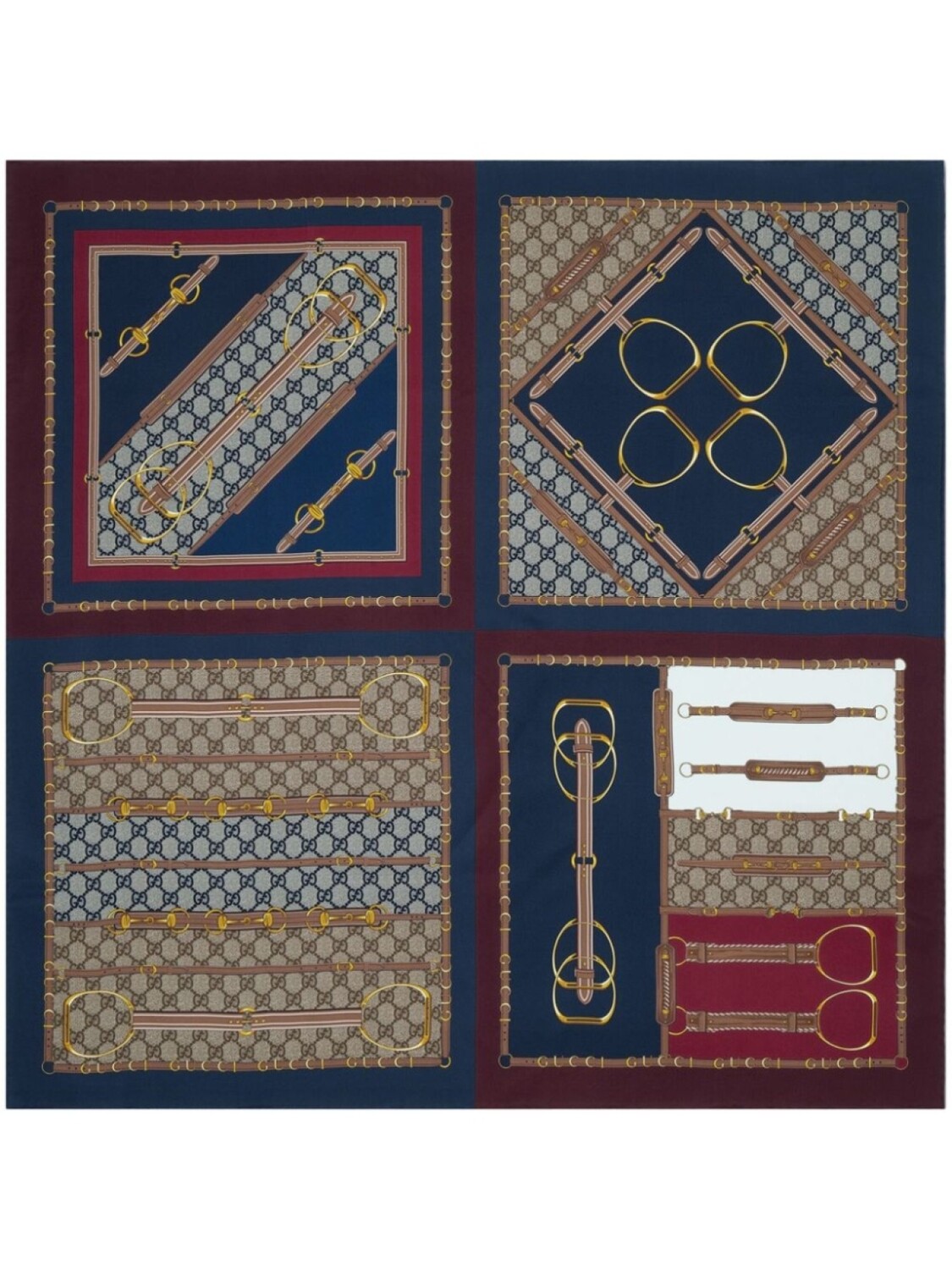 

Gucci шелковый платок с принтом, красный