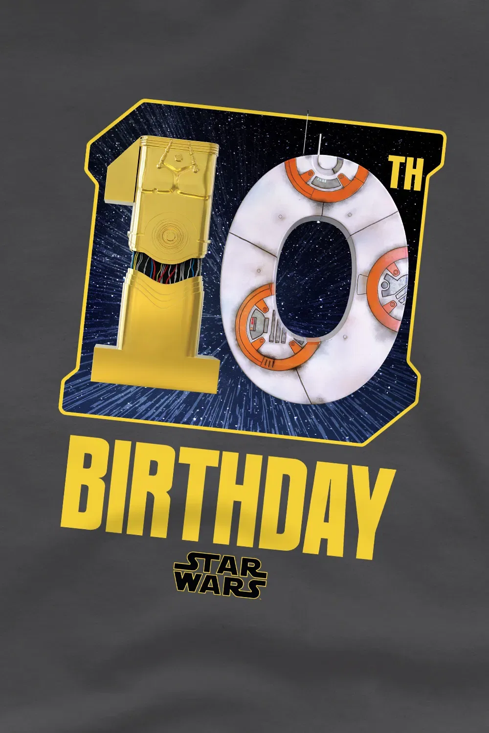 Детская футболка с C-3PO и BB-8 Star Wars, антрацитовый — фото 2