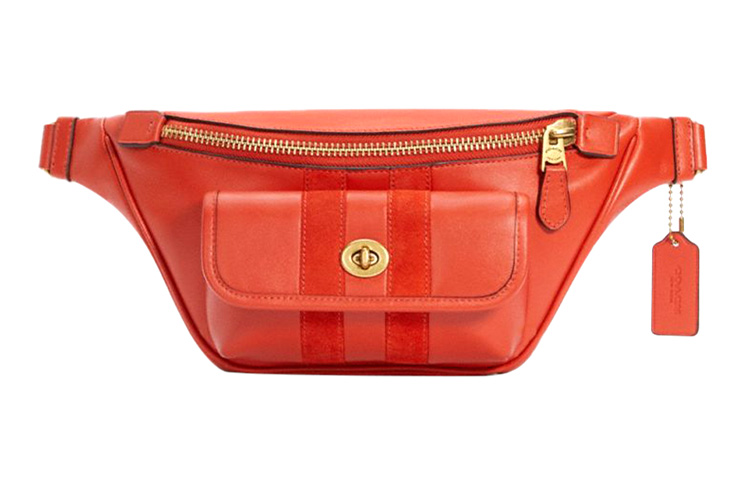 

COACH Наследственная коровья кожа черезплечная сумка, слинг-сумка, поясная сумка tubas мужская orange red
