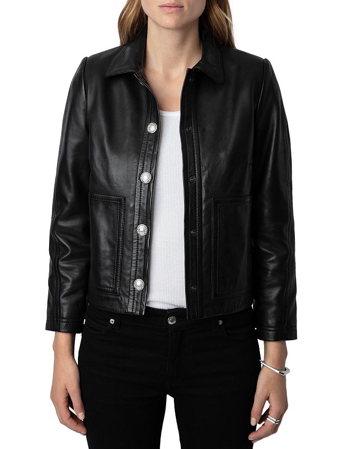 

Кожаная куртка Litchi Cuir Lisse Zadig & Voltaire, черный