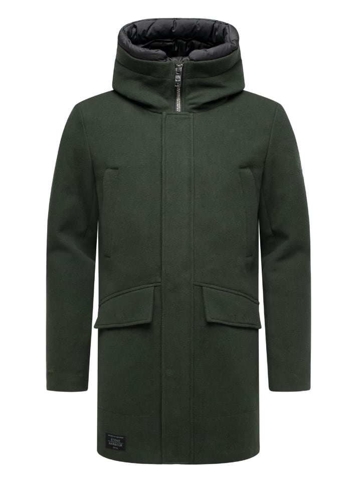 

Короткое пальто Fenroos XX темно-оливкового цвета STONE HARBOUR