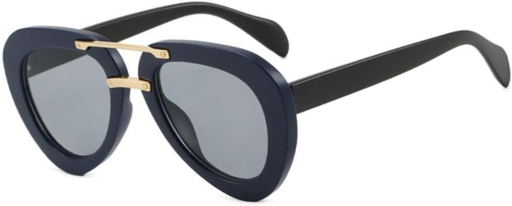 

Модные классические солнцезащитные очки для женщин и мужчин, винтажные очки в стиле панк, популярные очки в большой оправе для активного отдыха с защитой от УФ-излучения UV400 HHZZYVY, Blue Black