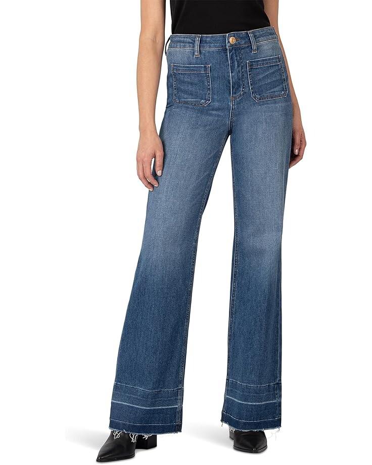 

Джинсы KUT from the Kloth Goldie High-Rise-Super Flare Patch Pockets-Released H in Decoration, цвет Decoration