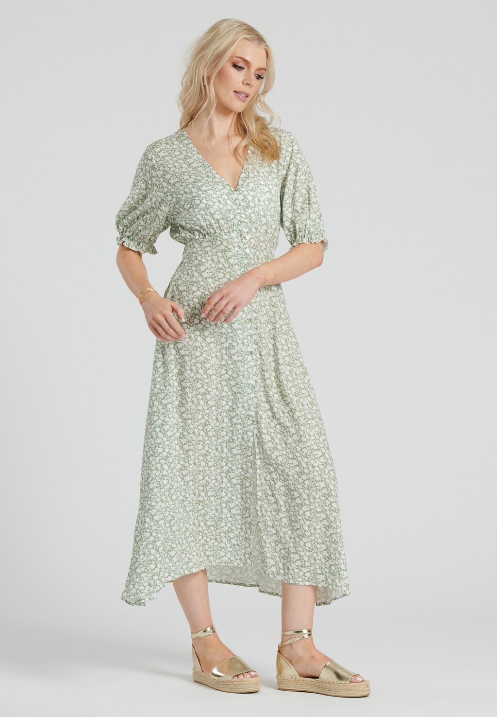 

Платье-рубашка на талии FLORAL DRESS South Beach, светло-зеленый