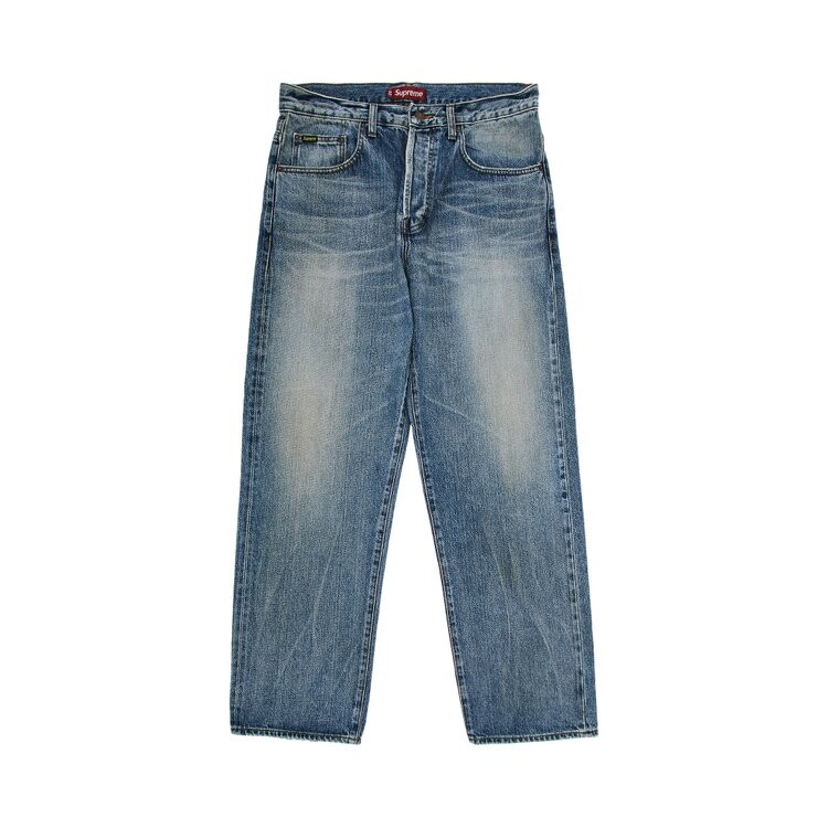 Джинсы Supreme Distressed Loose Fit Selvedge Jean, цвет Washed Indigo