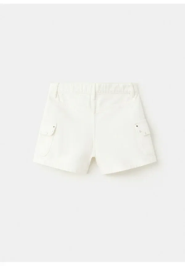 Детские джинсовые шорты Mango Kids, белый — фото 2