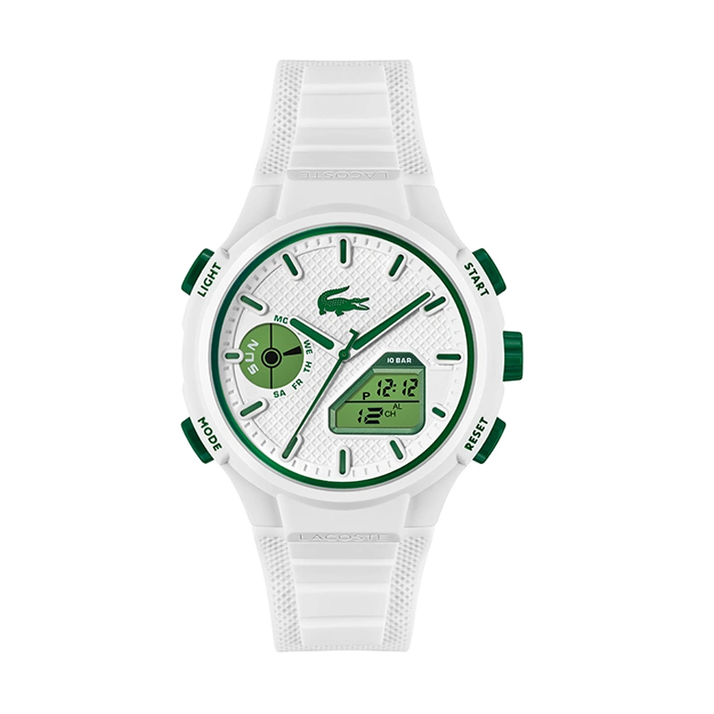 

LACOSTE Часы L 33 Collection Wrist Watch Quartz Movement Silicone Strap White Dial Men's Watch, 2011364